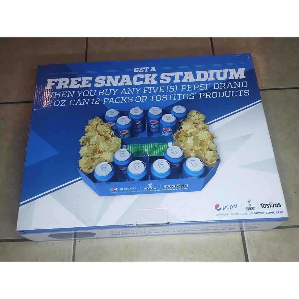 2015 SuperBowl XLIX Pepsi‎ Tostitos Snack Stadium Serving Tray Seahawks Patriots